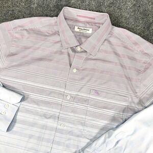 Tommy Bahama "The Siesta Key" XL LS Button Up Shirt Purple Blue Stripe Gradient